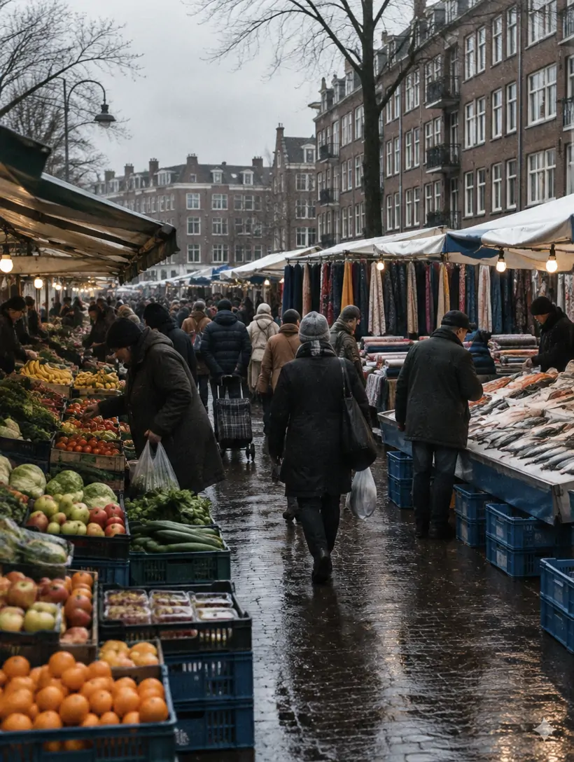 Dappermarkt, market in Dapperbuurt, Amsterdam